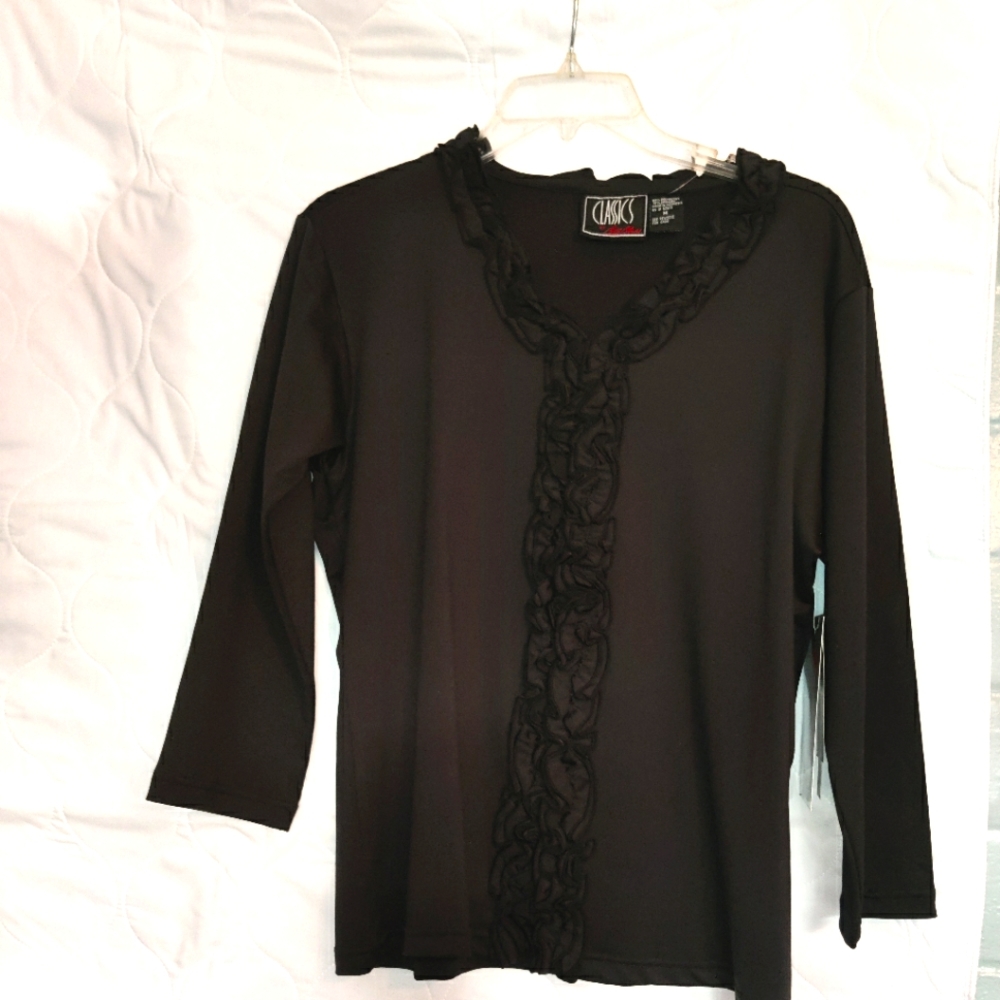 Black blouse top/slacks